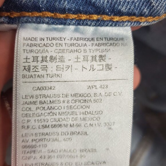 Levis Womens Ribcage Straight Leg Jeans Size 27 Blue Denim Button Fly - Picture 7 of 14